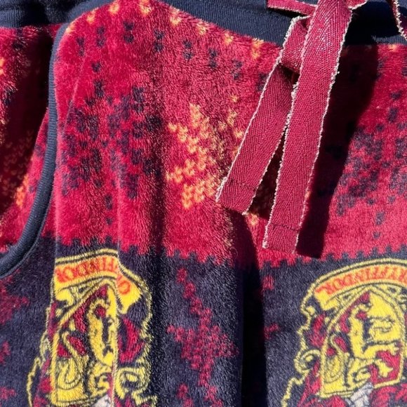 HARRY POTTER - Gryffindor - soft fuzzy PJ pajama longe pants w/ real cinch ties - Picture 5 of 11
